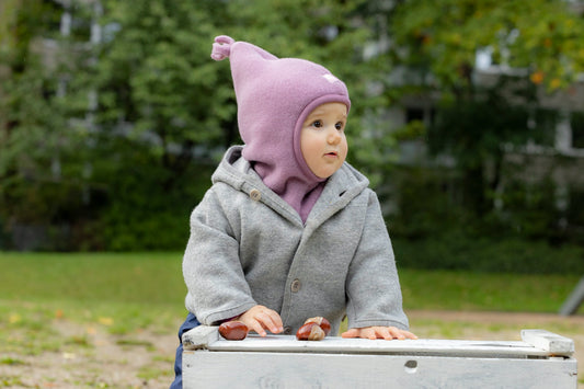Pickapooh Schlupfmütze Mara aus Wollfleece in alt rosé