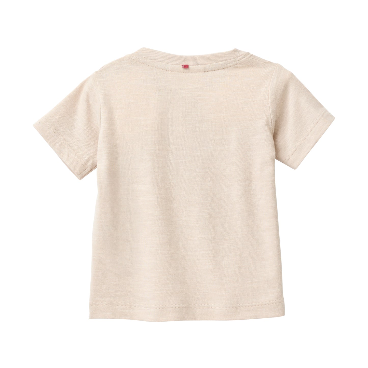 People Wear Organic Kurzarm Shirt in beige uni mit Motiv "adventure trip" GOTS