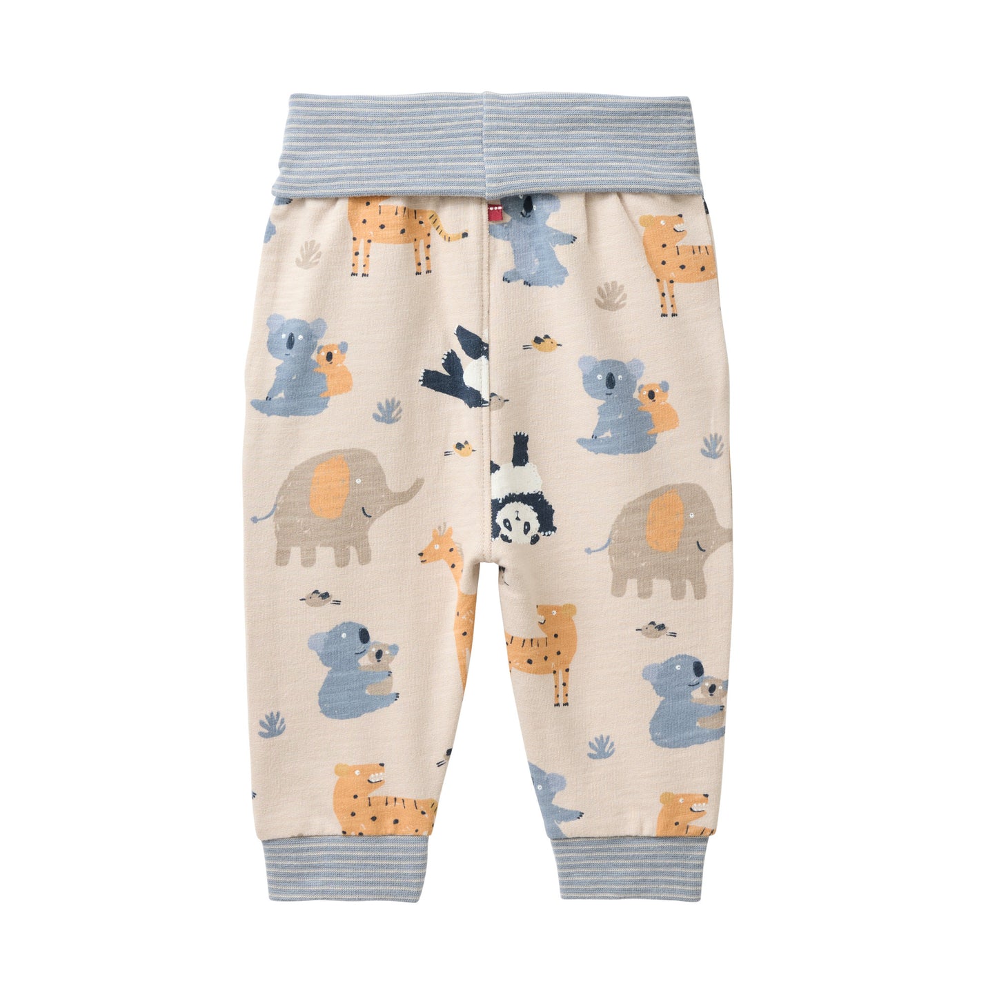 People Wear Organic Sweat Hose in sand mit Zootier-Print GOTS