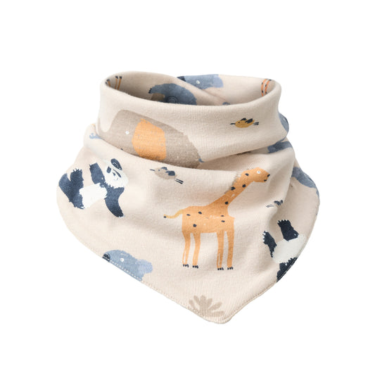 People Wear Organic Halstuch in sand bedruckt mit Zootier-Print GOTS