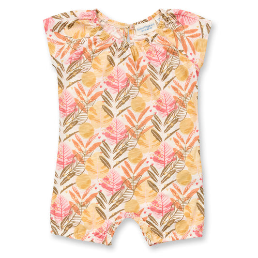 Sense Organics Baby Spieler mit Blätter-Druck, Modell LUA, GOTS