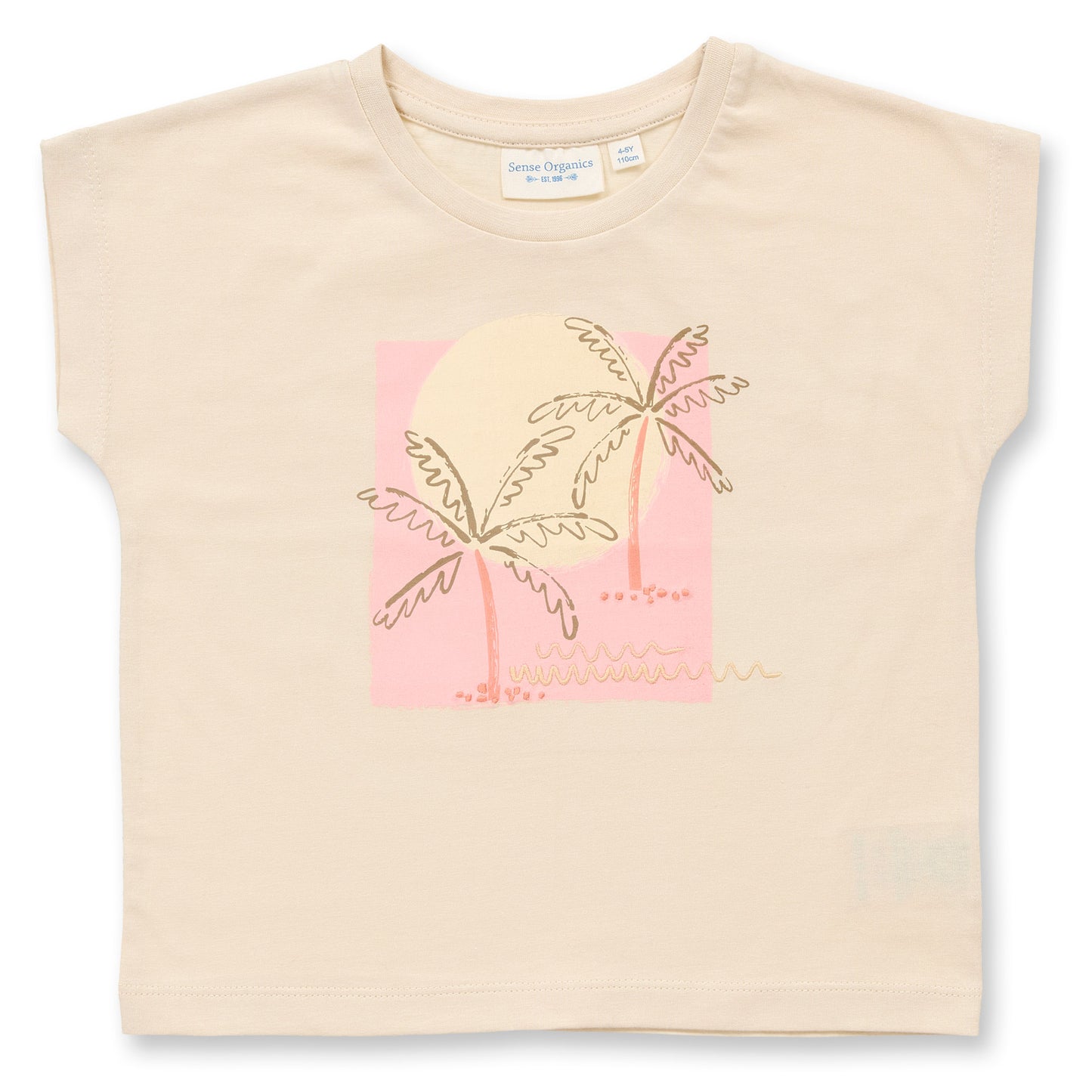 Sense Organics T-Shirt mit Palmen-Motiv für Kinder, Modell DORA, GOTS