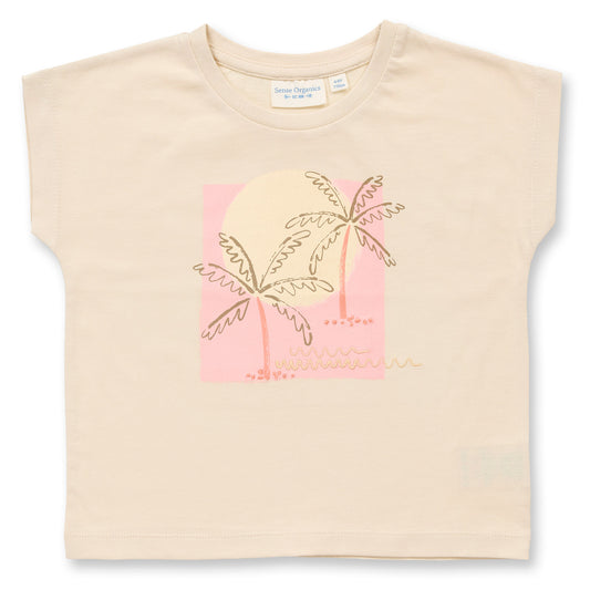 Sense Organics T-Shirt mit Palmen-Motiv für Kinder, Modell DORA, GOTS
