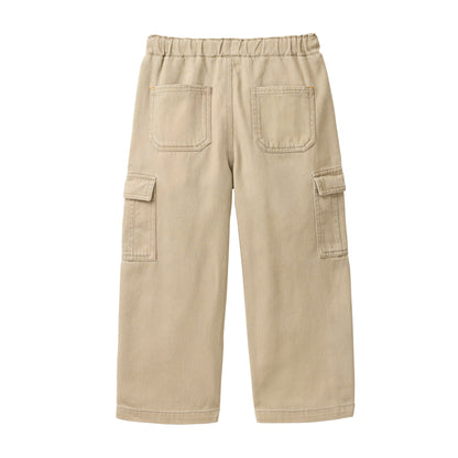 People Wear Organic Twill Cargohose in uni taupe GOTS