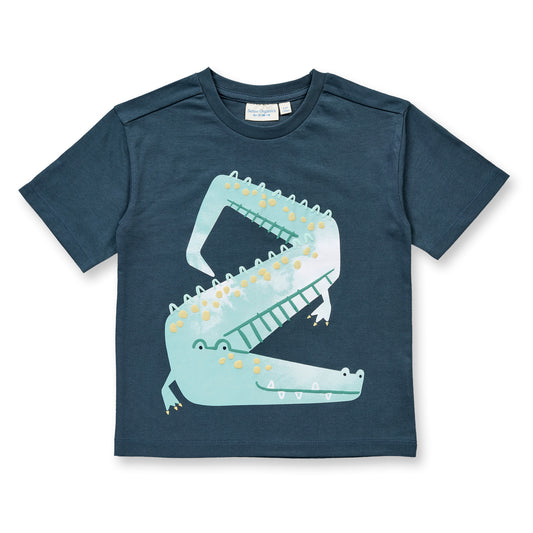 Sense Organics T-Shirt für Kinder mit Krokodil-Druck, Modell OSWIN, GOTS