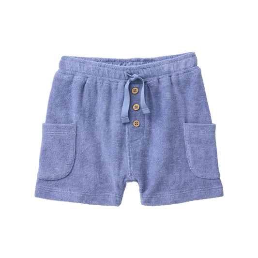 People Wear Organic Frottee-Shorts in taubenblau GOTS