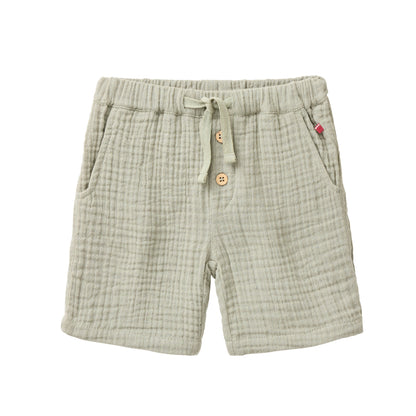 People Wear Organic Musselin-Shorts in khaki GOTS