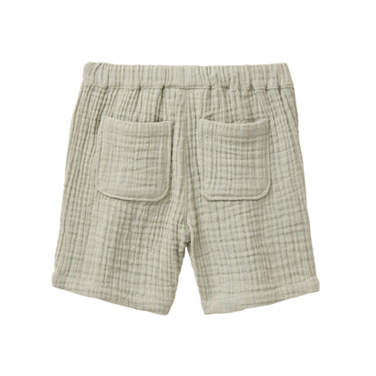 People Wear Organic Musselin-Shorts in khaki GOTS