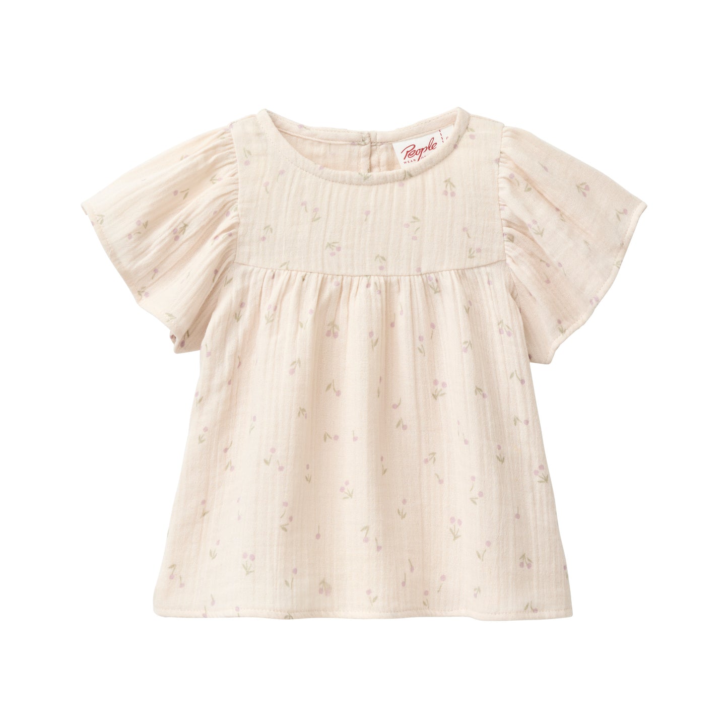 People Wear Organic Musselin-Bluse 'Kleine Kirschen' GOTS