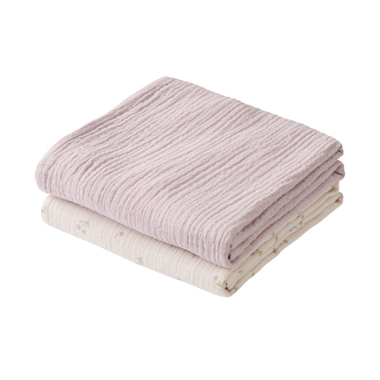 People Wear Organic Mulltuch Violett-Mix GOTS - 2er Pack