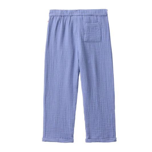People Wear Organic Musselin-Hose in Atlantikblau GOTS