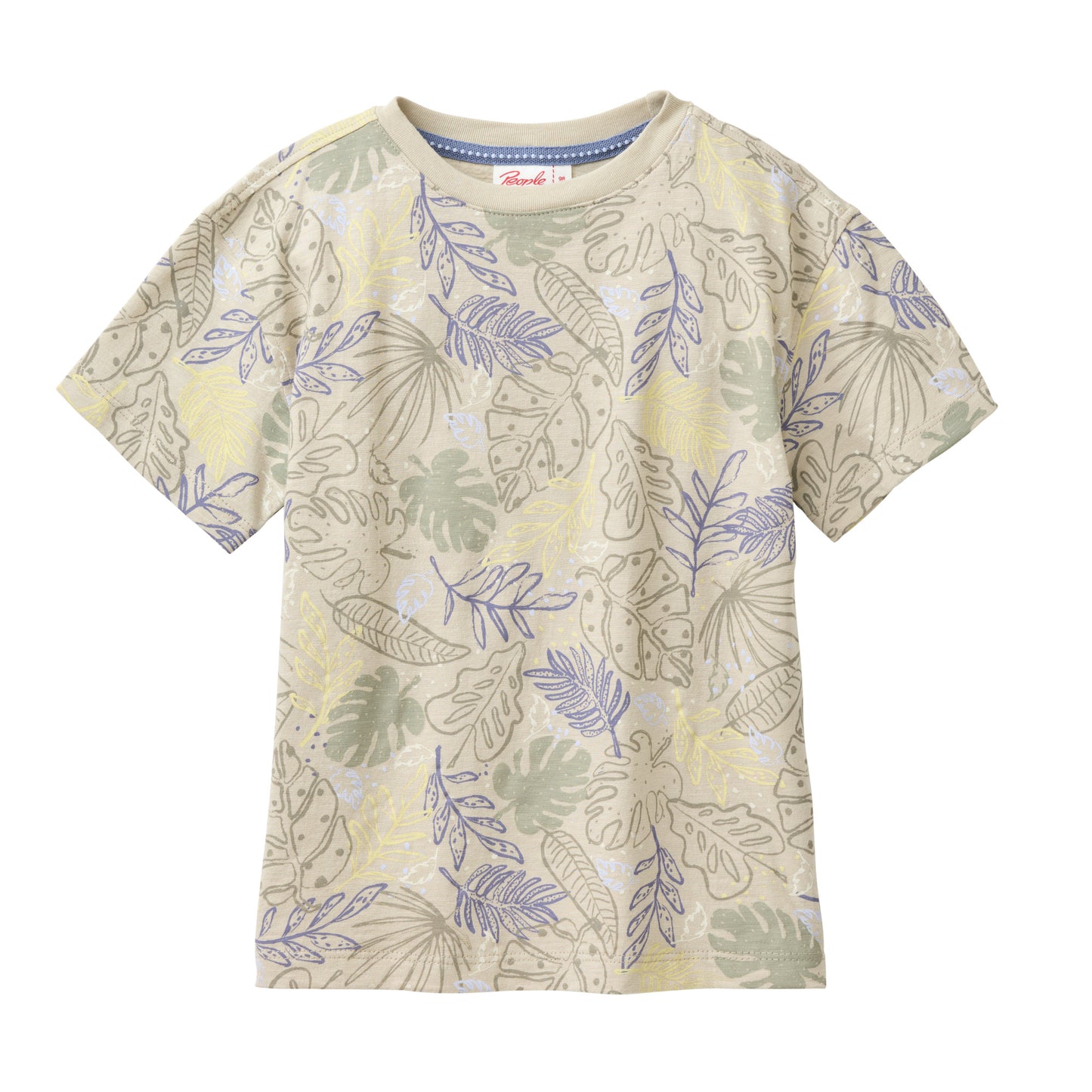 People Wear Organic Kurzarm-Shirt 'Tropische Blätter' GOTS