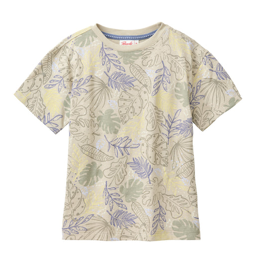 People Wear Organic Kurzarm-Shirt 'Tropische Blätter' GOTS