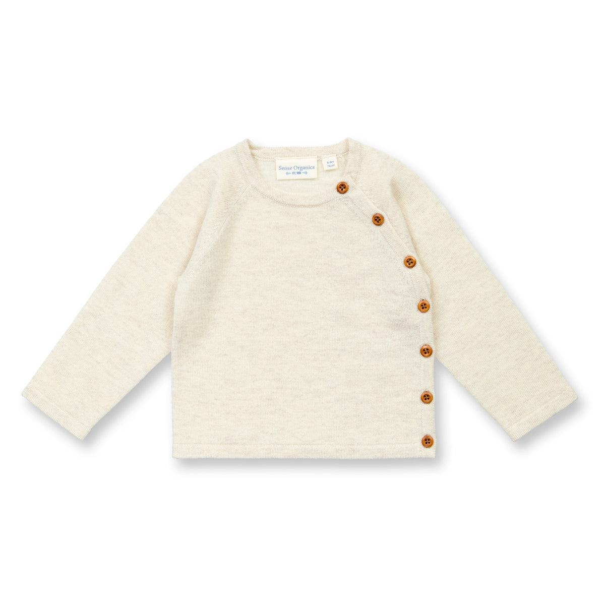 Sense Organics Wickeljacke aus Merinowolle in Cremeweiß Melange, Modell P. PICASSO, GOTS