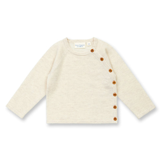 Sense Organics Wickeljacke aus Merinowolle in Cremeweiß Melange, Modell P. PICASSO, GOTS