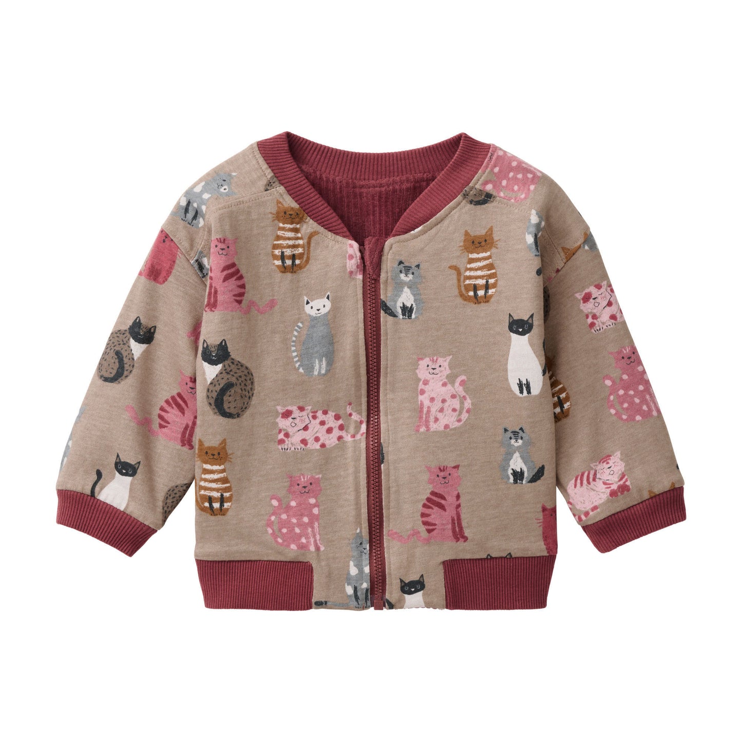 People Wear Organic Nicki-Sweatjacke zum Wenden Rosenholz GOTS