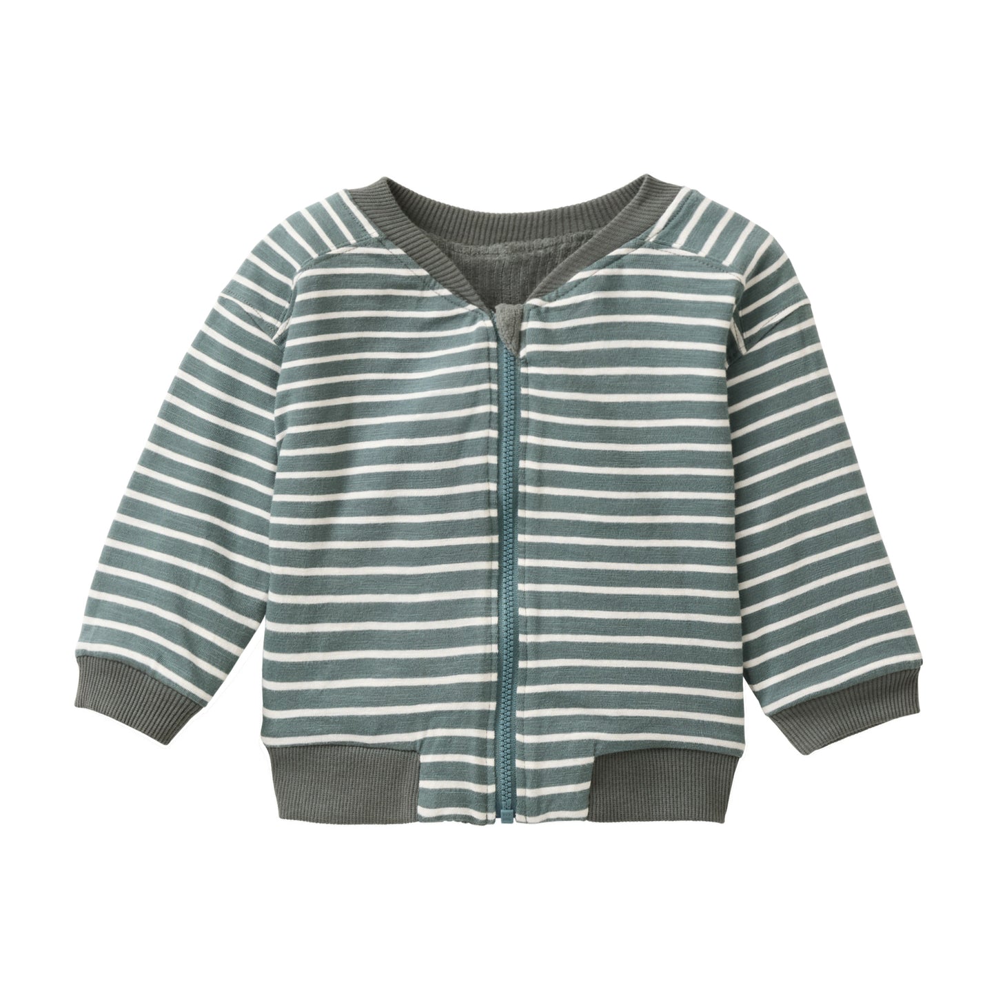 People Wear Organic Nicki-Sweatjacke zum Wenden Eukalyptus GOTS