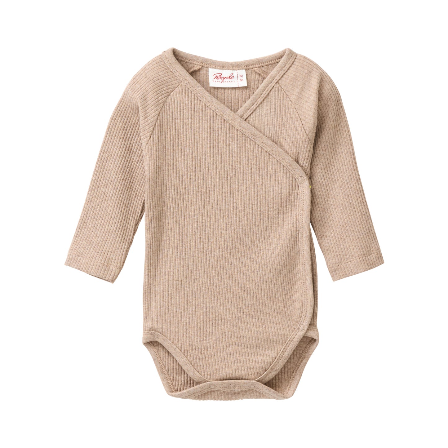 People Wear Organic Langarm-Wickelbody Dunkelsand Mélange GOTS