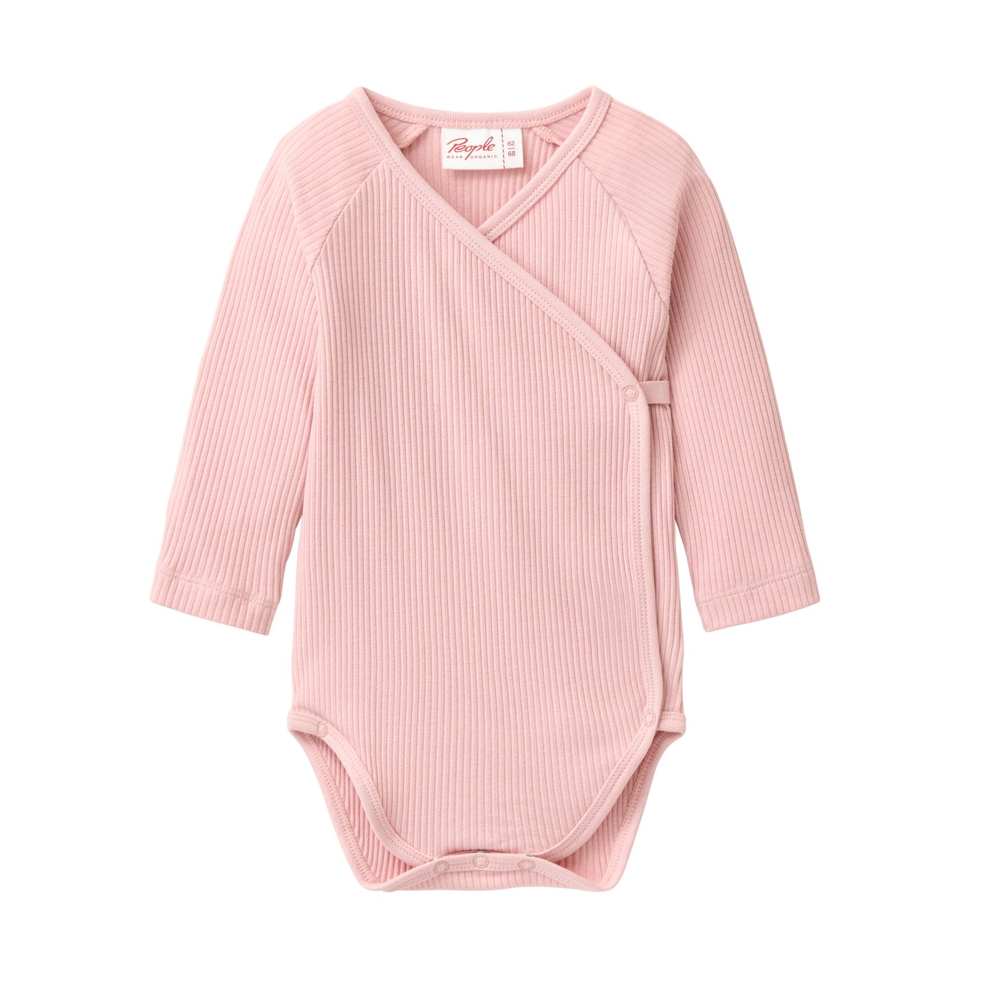 People Wear Organic Langarm-Wickelbody Blassrosa GOTS