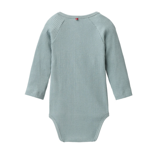 People Wear Organic Langarm-Wickelbody Balsamgrün GOTS