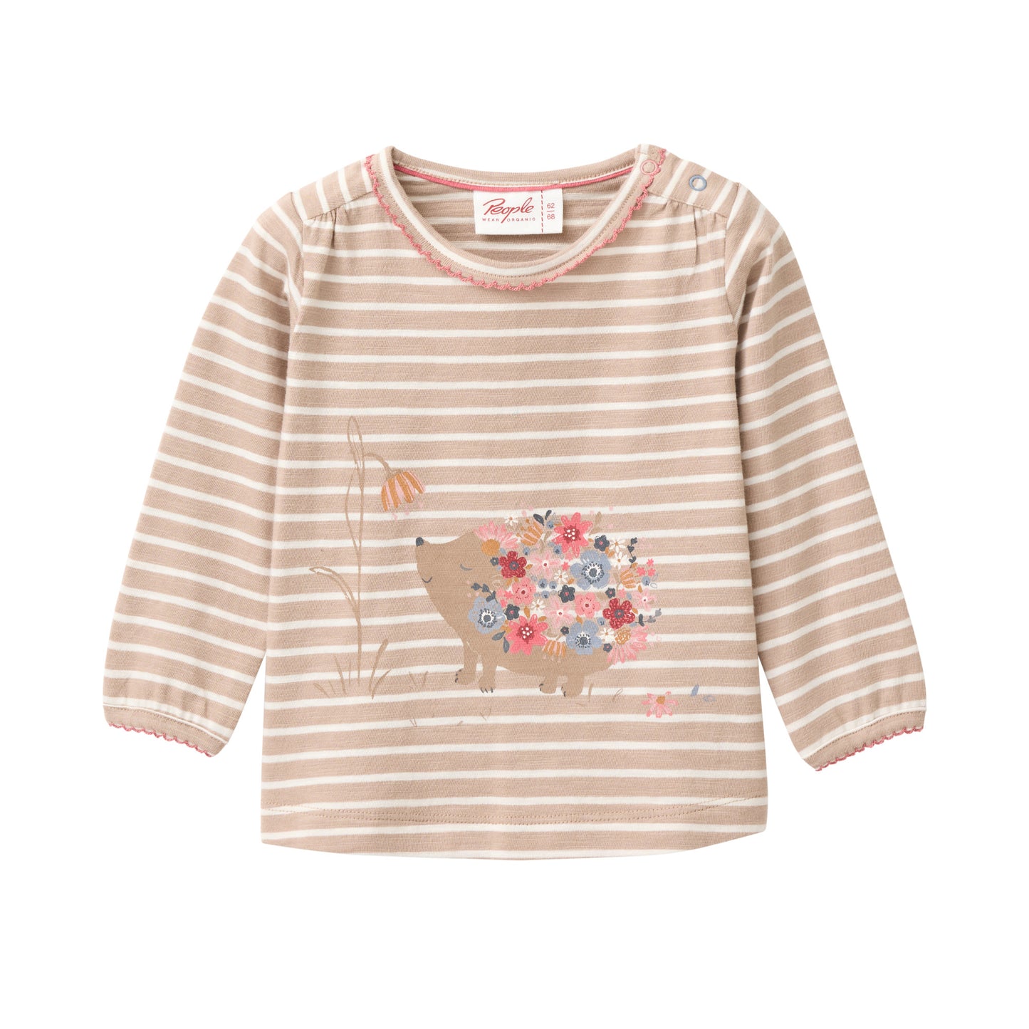 People Wear Organic Langarm-Shirt mit 'Hedgehog'-Print GOTS