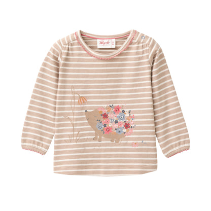 People Wear Organic Langarm-Shirt mit 'Hedgehog'-Print GOTS