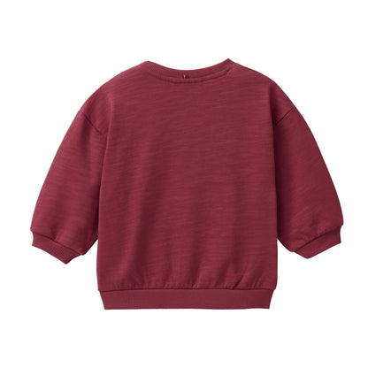 People Wear Organic Sweat-Pullover mit 'Cat Best Friends'-Applikation GOTS