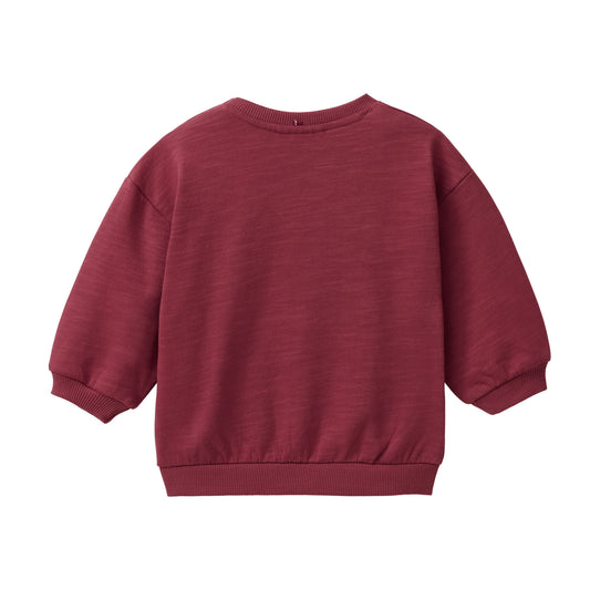 People Wear Organic Sweat-Pullover mit 'Cat Best Friends'-Applikation GOTS