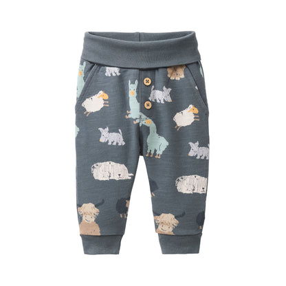 People Wear Organic Sweat-Hose mit 'Fellfreunde'-Print GOTS