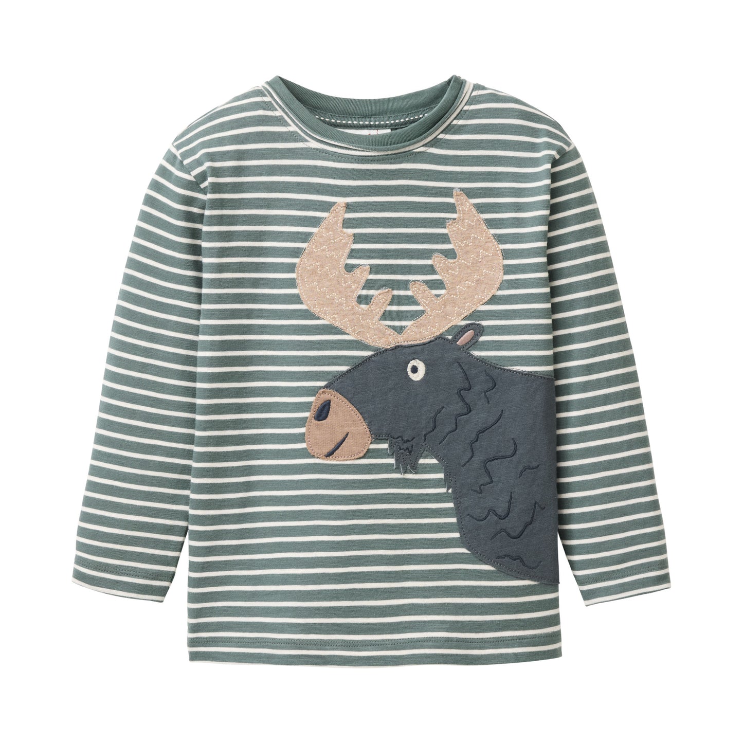People Wear Organic Langarm-Shirt mit Elch-Applikation GOTS