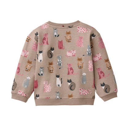 People Wear Organic Sweatshirt mit Katzenprint GOTS
