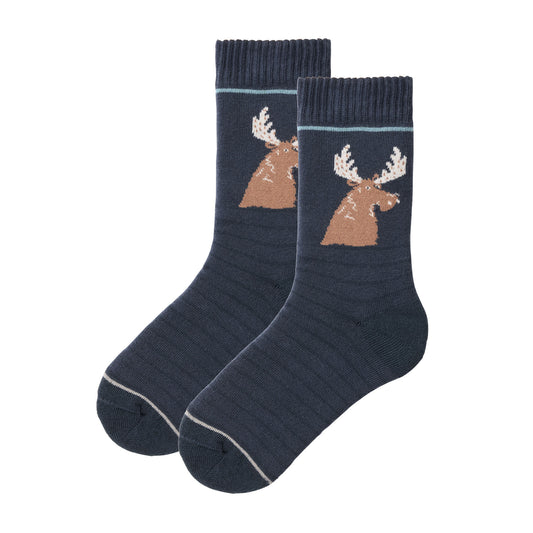 People Wear Organic Frottee-Socken mit Elchmotiv GOTS