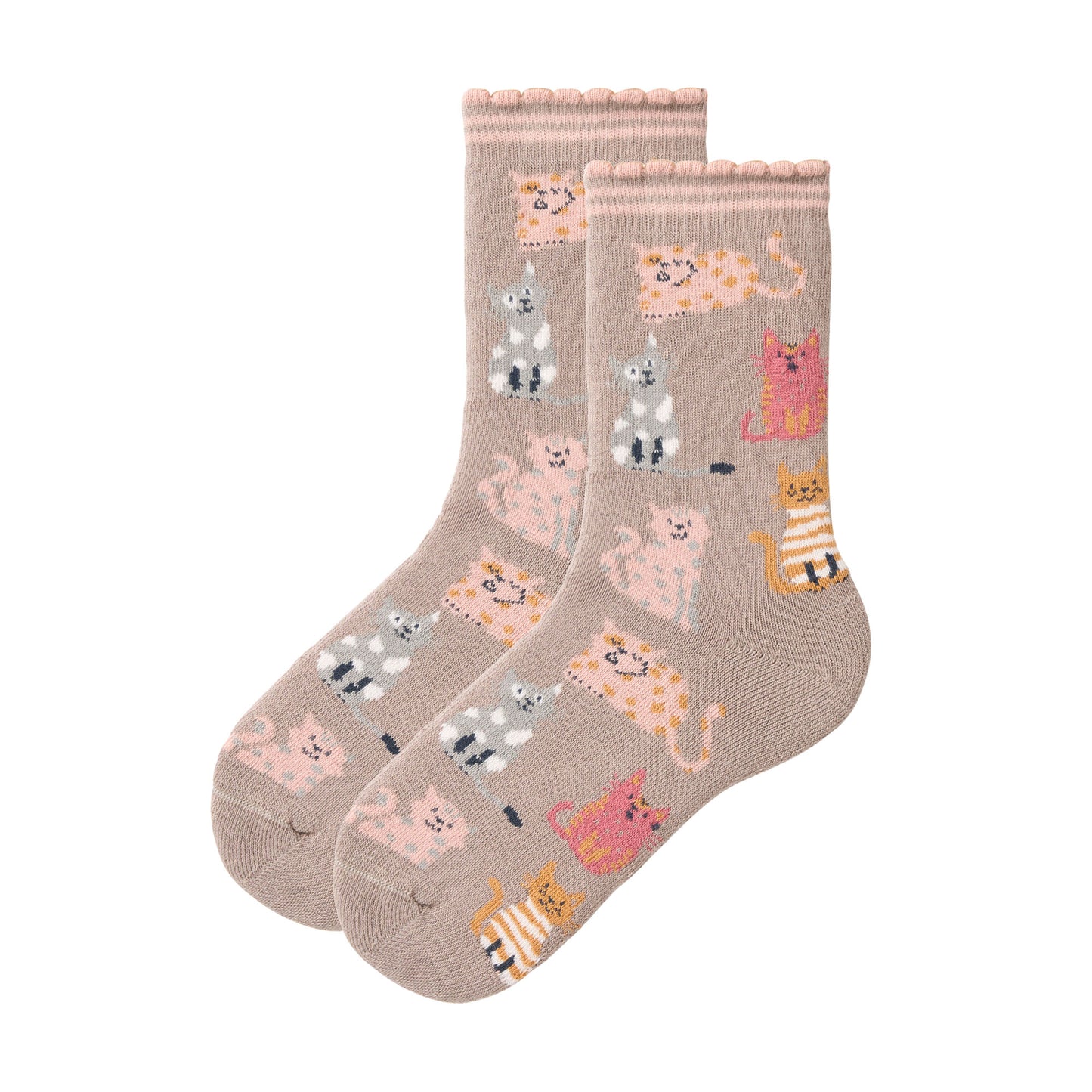People Wear Organic Frottee-Socken mit  Katzenmotiv GOTS