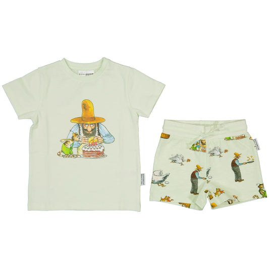 Geggamoja Set aus T-Shirt und Shorts Pettersson und Findus light green