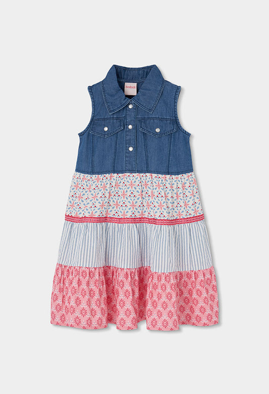 Boboli Sommerkleid mit Jeans-Oberteil und Stufenrock