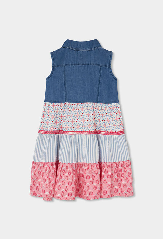 Boboli Sommerkleid mit Jeans-Oberteil und Stufenrock