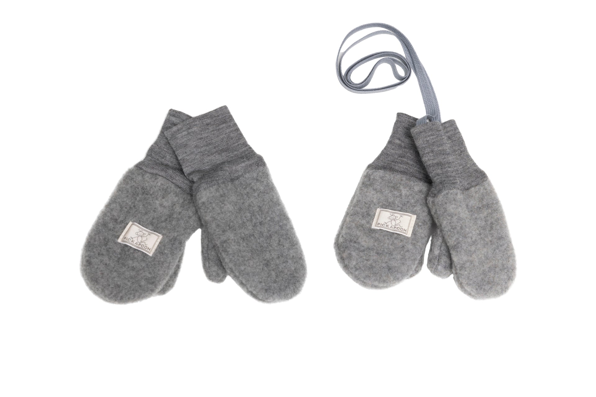 pickapooh handschuhe 3 Pickapooh Fäustel Grau - Wollfleece Bio Handschuhe