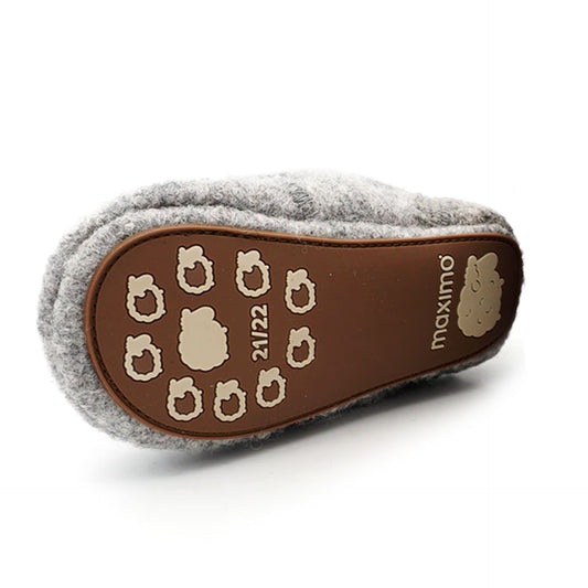 Maximo Hüttenschuhe Schaf Anti-Rutsch-Sohle, Strickbund
