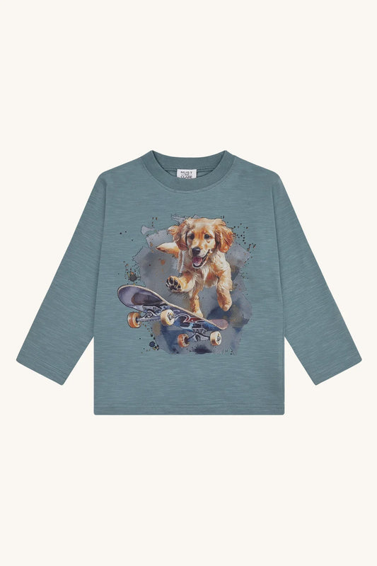 Hust and Claire Langarmshirt mit Hundeprint aus Bio-Baumwolle