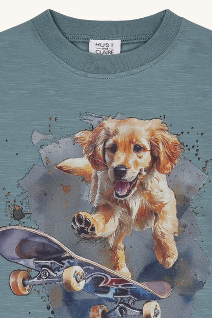 Hust and Claire Langarmshirt mit Hundeprint aus Bio-Baumwolle