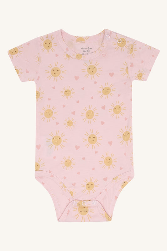 Hust & Claire Body Kurzarm mit Sonnenprint aus Bambusviskose