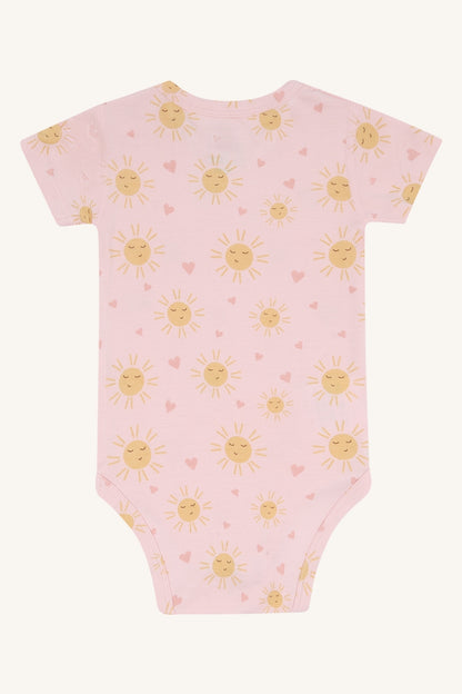 Hust & Claire Body Kurzarm mit Sonnenprint aus Bambusviskose