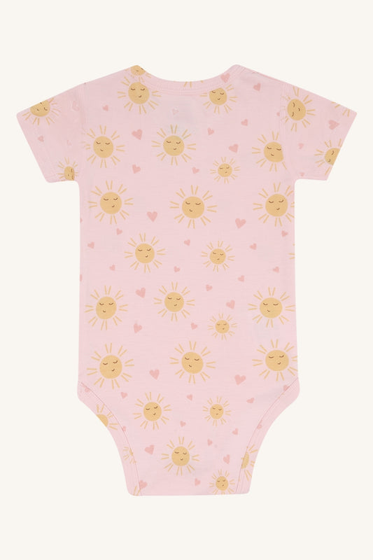 Hust & Claire Body Kurzarm mit Sonnenprint aus Bambusviskose