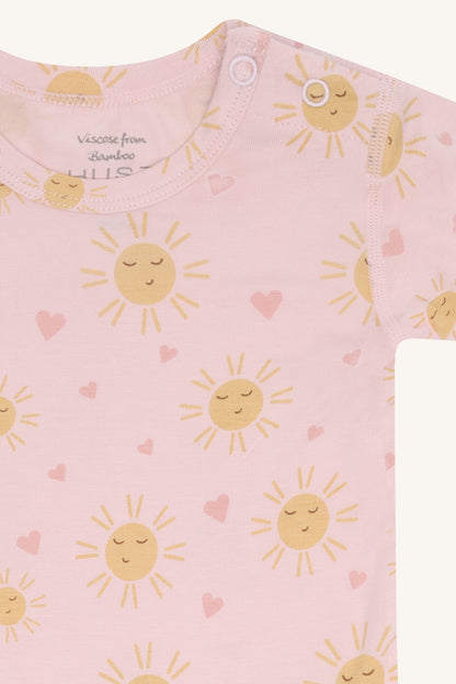 Hust & Claire Body Kurzarm mit Sonnenprint aus Bambusviskose