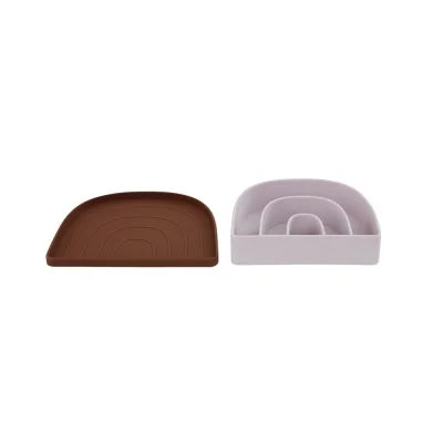 Oyoy Teller Regenbogen 2-teilig in Caramel / Lavender