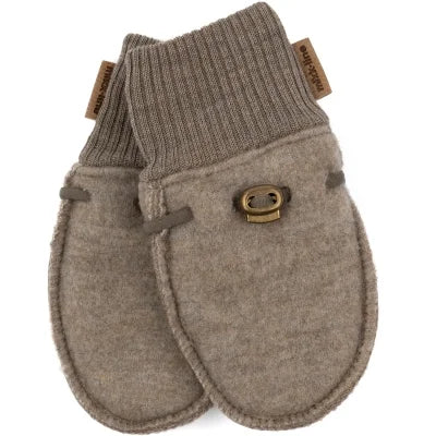 Mikk-line Baby-Handschuhe aus Merinowolle in Hellbraun