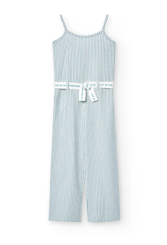 Boboli Jumpsuit gestreift mit Gürtel