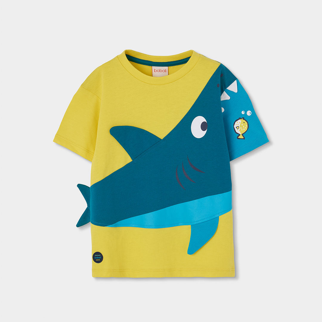 Boboli T-Shirt mit Haifisch-Applikation