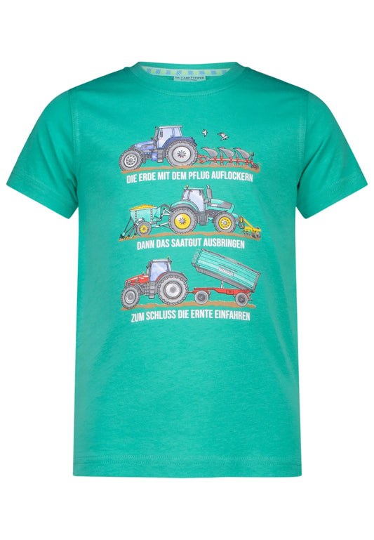 Salt and Pepper T-Shirt mit Traktorprint