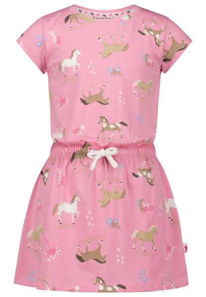 Salt and Pepper Kleid Kurzarm mit Pferde-Alloverdruck